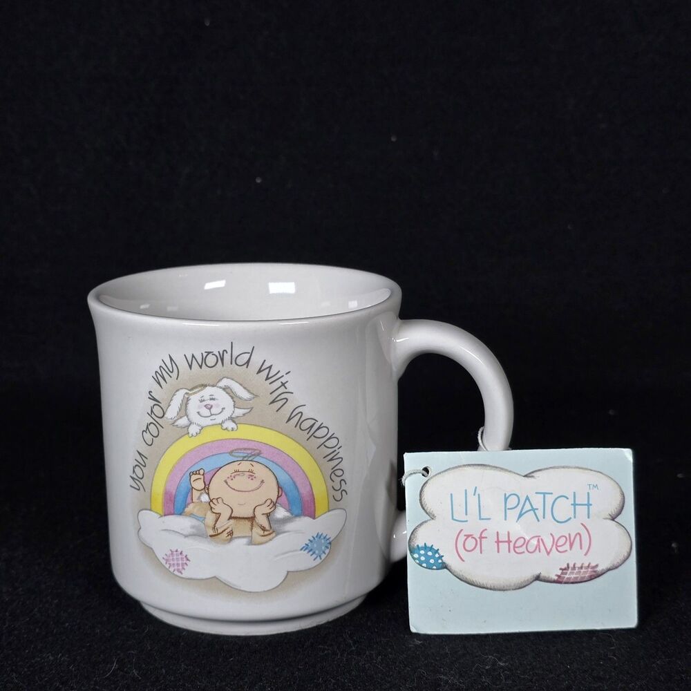 You Color My World with Happiness Coffee Mug Tea Cup Emotions Mattel 1986 Retro